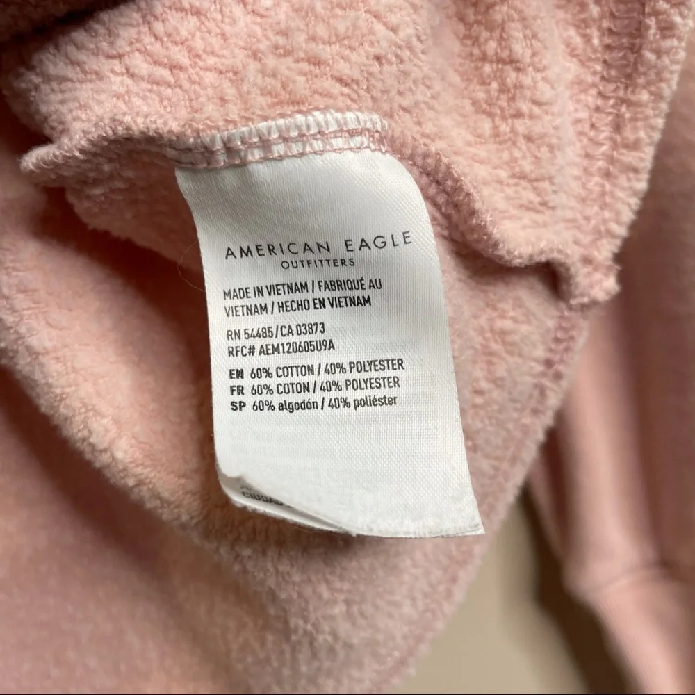American eagle baby pink hooded crop sweatshirt - Picture 3 of 8